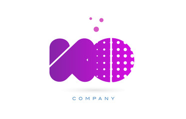 ko k o pink dots letter logo alphabet icon
