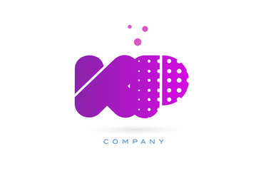 kp k p pink dots letter logo alphabet icon