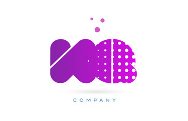 kq k q pink dots letter logo alphabet icon