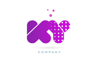 ky k y pink dots letter logo alphabet icon