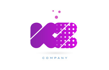 kz k z pink dots letter logo alphabet icon