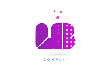 lb l b pink dots letter logo alphabet icon