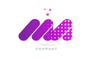 ma m a pink dots letter logo alphabet icon