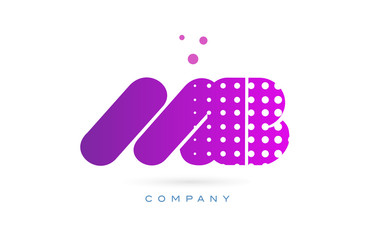 mb m b pink dots letter logo alphabet icon
