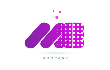 me m e pink dots letter logo alphabet icon