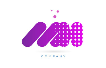 mh m h pink dots letter logo alphabet icon