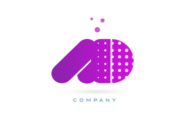 ad a d pink dots letter logo alphabet icon
