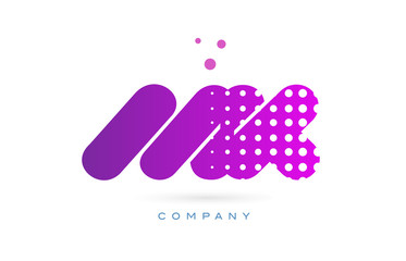 mk m k pink dots letter logo alphabet icon