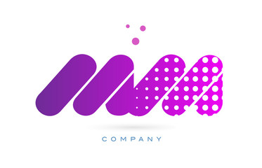 mm m m pink dots letter logo alphabet icon