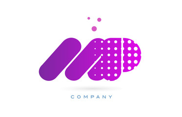 mp m p pink dots letter logo alphabet icon