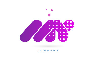 my m y pink dots letter logo alphabet icon
