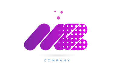 mz m z pink dots letter logo alphabet icon