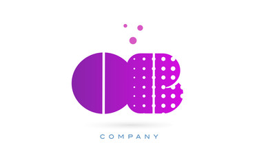 ob o b pink dots letter logo alphabet icon