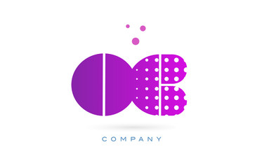 oc o c pink dots letter logo alphabet icon