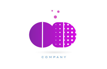 od o d pink dots letter logo alphabet icon