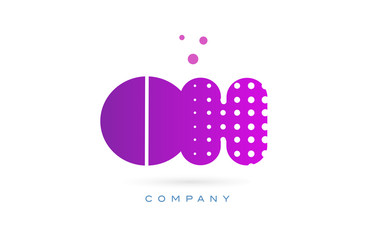 oh o h pink dots letter logo alphabet icon