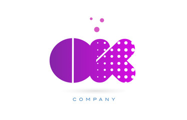 ok o k pink dots letter logo alphabet icon