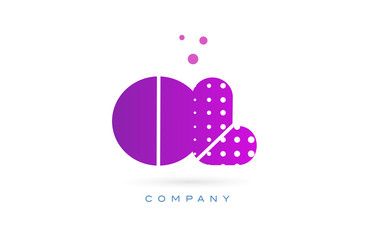 ol o l pink dots letter logo alphabet icon