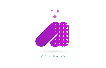 ai a i pink dots letter logo alphabet icon