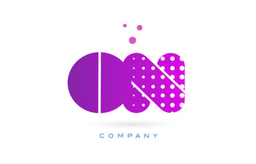 on o n pink dots letter logo alphabet icon