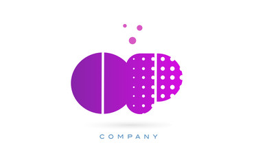 op o p pink dots letter logo alphabet icon
