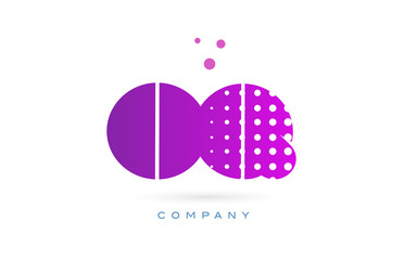 Obraz premium oq o q pink dots letter logo alphabet icon