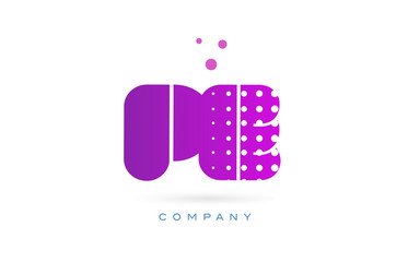 pe p e pink dots letter logo alphabet icon