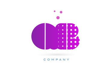 Fototapeta na wymiar qb q b pink dots letter logo alphabet icon
