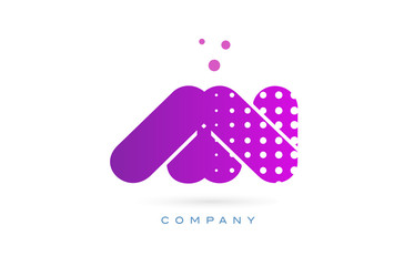 an a n pink dots letter logo alphabet icon