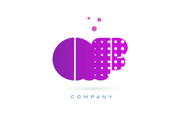 qf q f pink dots letter logo alphabet icon