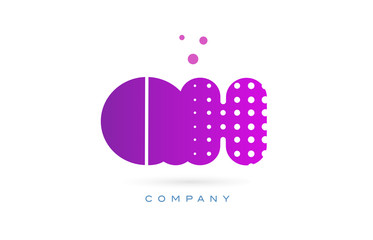 qh g h pink dots letter logo alphabet icon