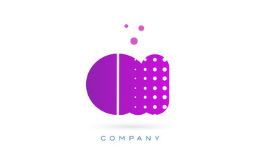 qi q i pink dots letter logo alphabet icon