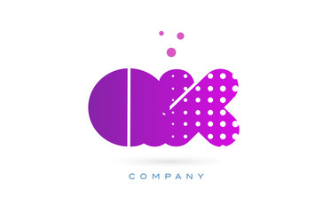 qk q k pink dots letter logo alphabet icon