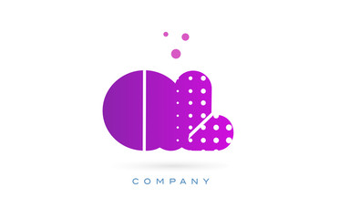 Obraz premium ql q l pink dots letter logo alphabet icon