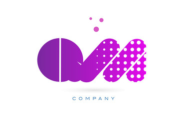 qm q m pink dots letter logo alphabet icon