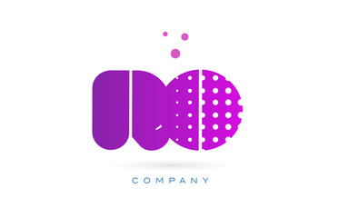 ro r o pink dots letter logo alphabet icon