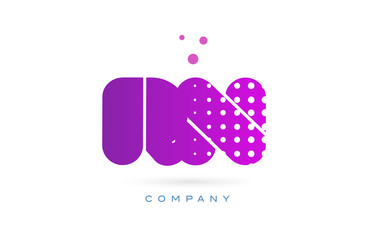 rn r n pink dots letter logo alphabet icon