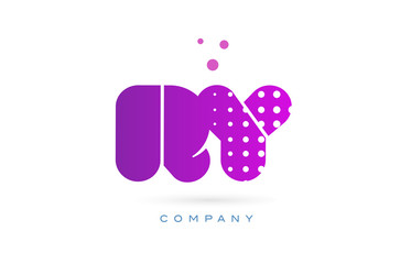 ry r y pink dots letter logo alphabet icon