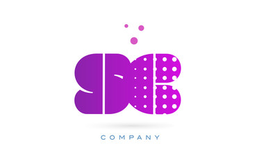 sc s c pink dots letter logo alphabet icon