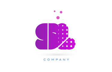 sl s l pink dots letter logo alphabet icon
