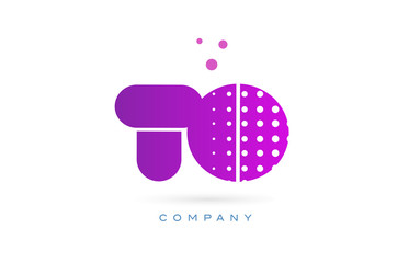 to t o pink dots letter logo alphabet icon