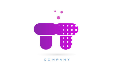 tt t pink dots letter logo alphabet icon