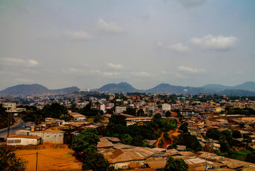Aerial cityscape view to Yaounde, capital of Cameroon - 159881657