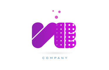 ve v e pink dots letter logo alphabet icon