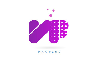 vf v f pink dots letter logo alphabet icon