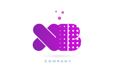 xb x b pink dots letter logo alphabet icon