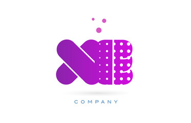 xe x e pink dots letter logo alphabet icon