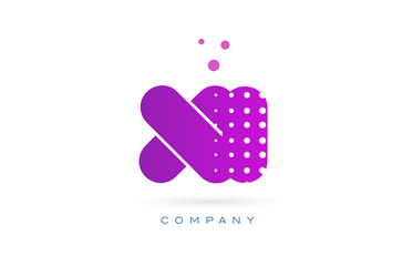 xi x i pink dots letter logo alphabet icon