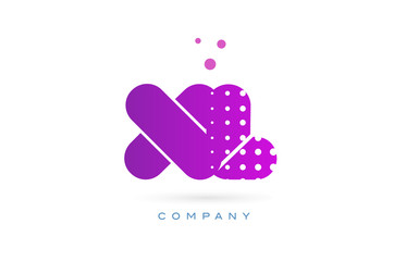 xl x l pink dots letter logo alphabet icon