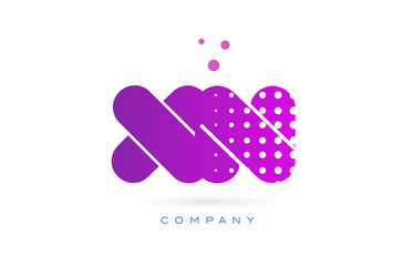 xn x n pink dots letter logo alphabet icon